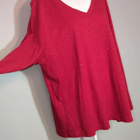 Sparkle V-Neck Tee By Sonoma - Picture 5 of 8